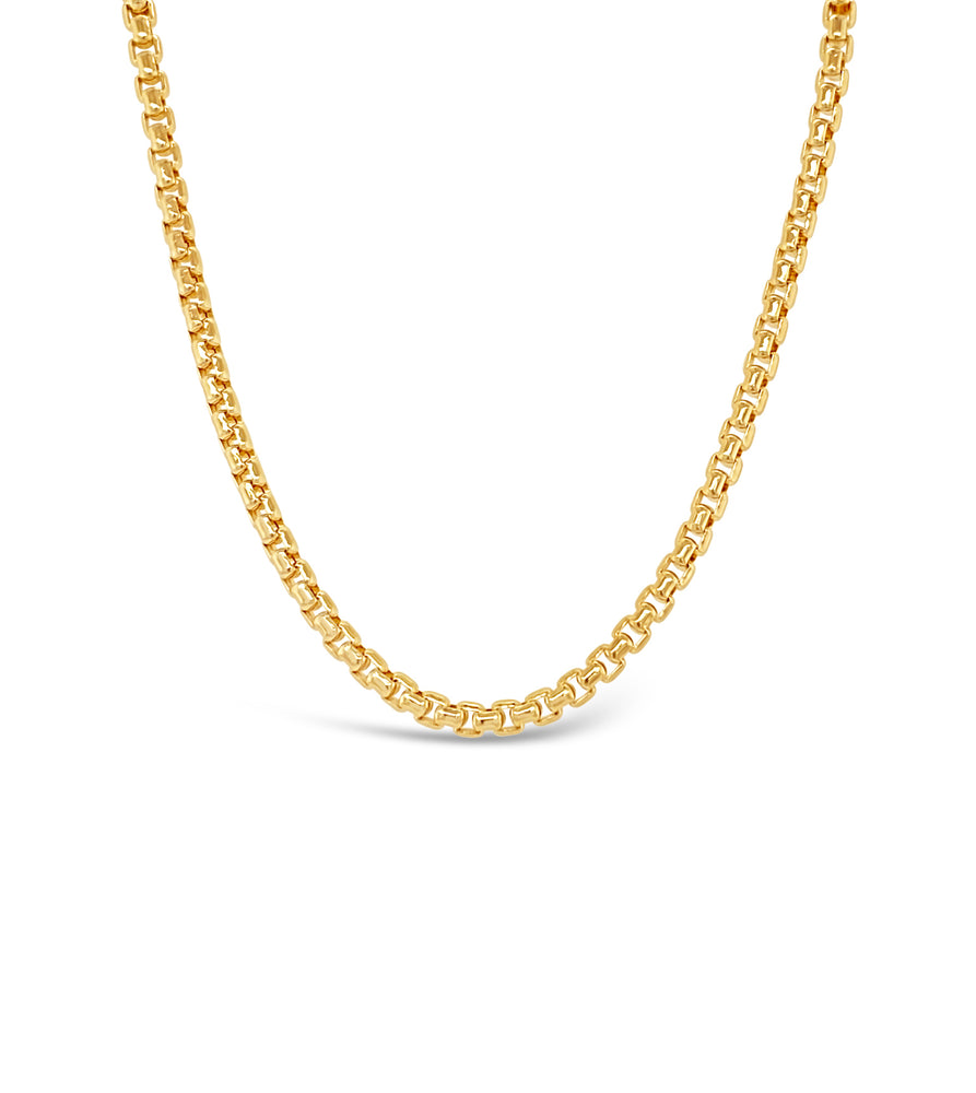 14k Gold Round Box Chain Necklace - 14K - OLIVE & CHAIN Fine Jewelry