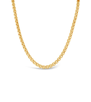 14k Gold Round Box Chain Necklace - 14K - OLIVE & CHAIN Fine Jewelry
