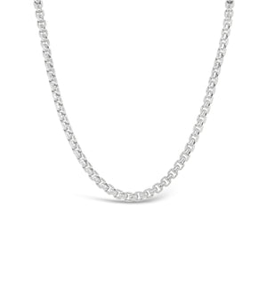 14k White Gold Round Box Chain Necklace - 14K  - Olive & Chain Fine Jewelry