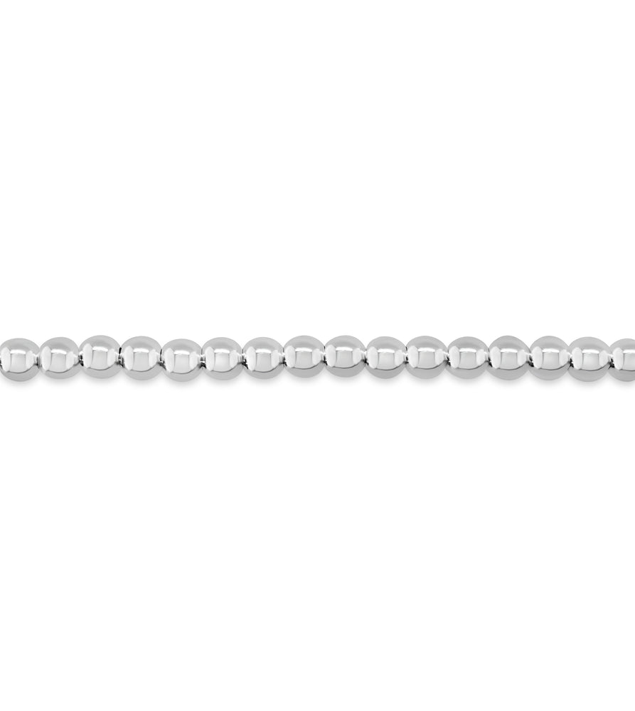 Silver Bead Strand Chain Necklace - 14K  - Olive & Chain Fine Jewelry