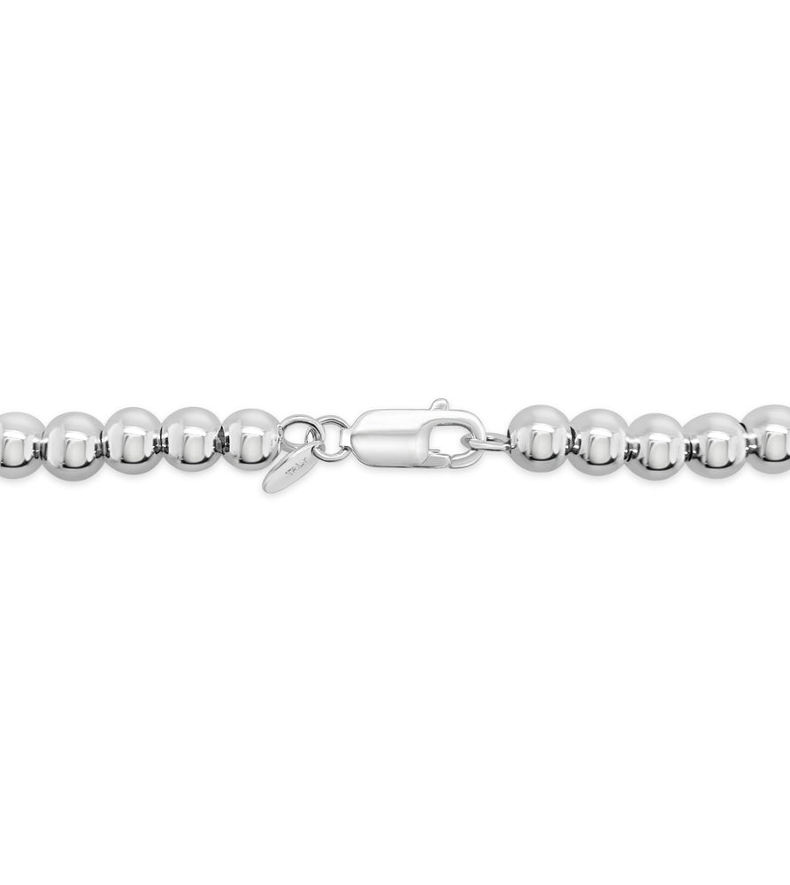 Silver Bead Strand Chain Necklace - 14K  - Olive & Chain Fine Jewelry