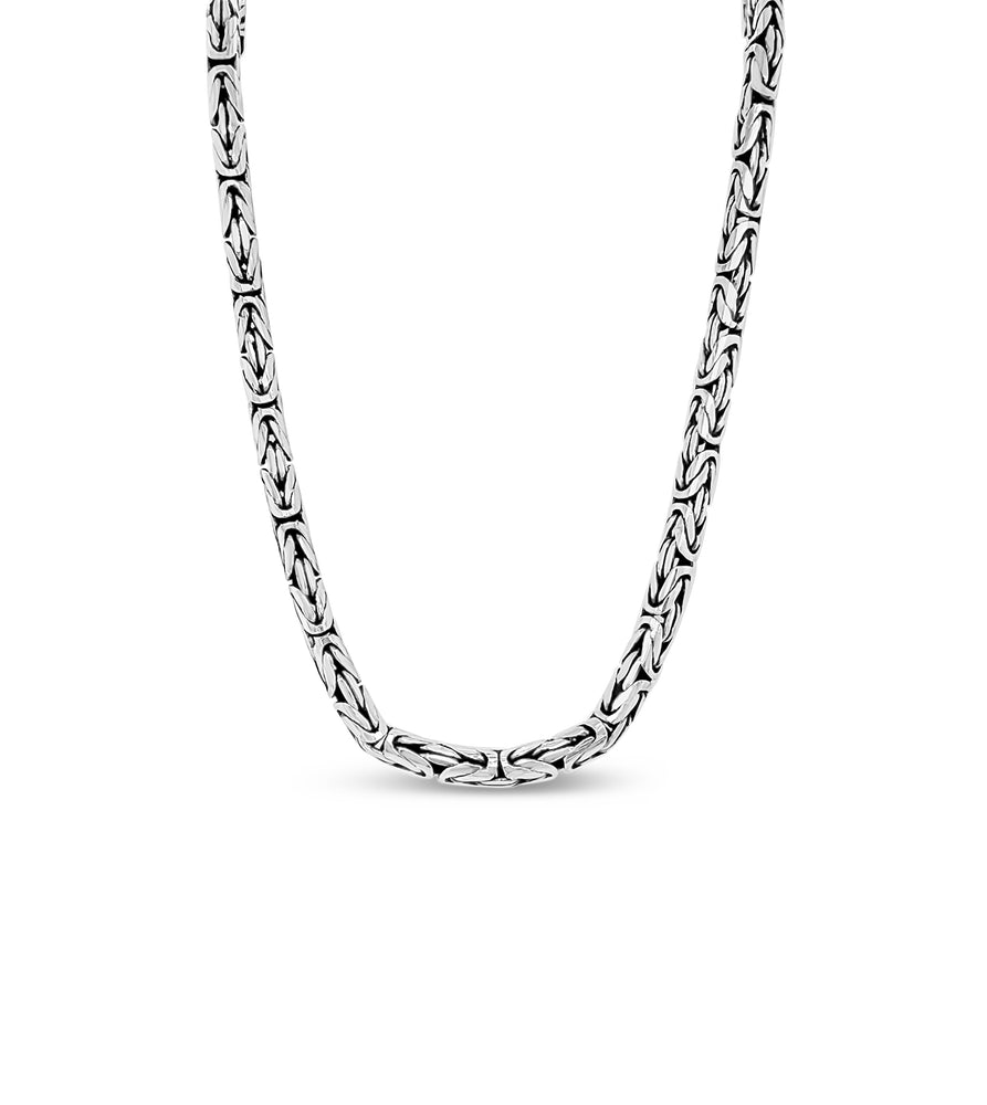 Silver Byzantine Chain Necklace - 14K  - Olive & Chain Fine Jewelry