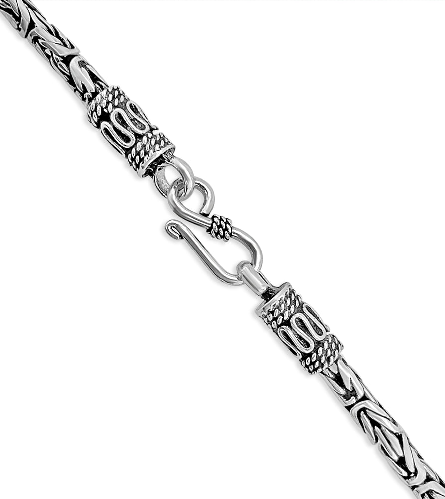Silver Byzantine Chain Necklace - 14K  - Olive & Chain Fine Jewelry