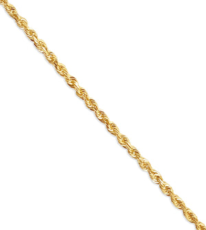 Solid 10k Gold Rope Chain Necklace - 14K  - Olive & Chain Fine Jewelry