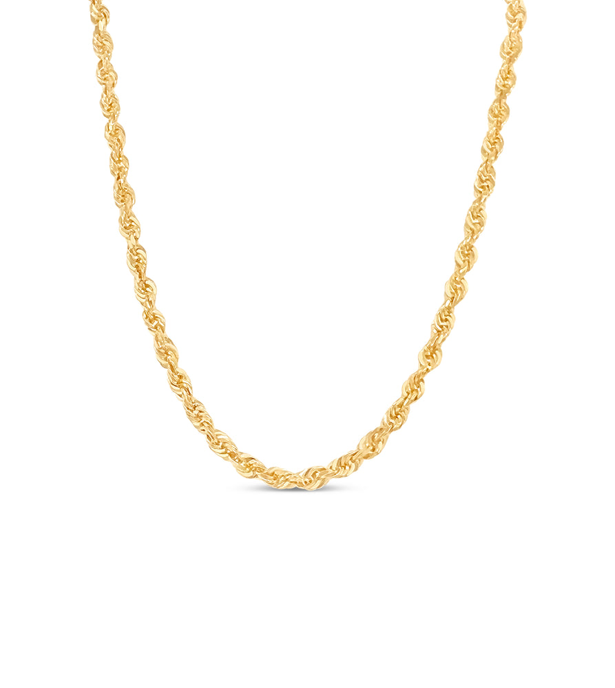Solid 10k Gold Rope Chain Necklace - 14K - OLIVE & CHAIN Fine Jewelry