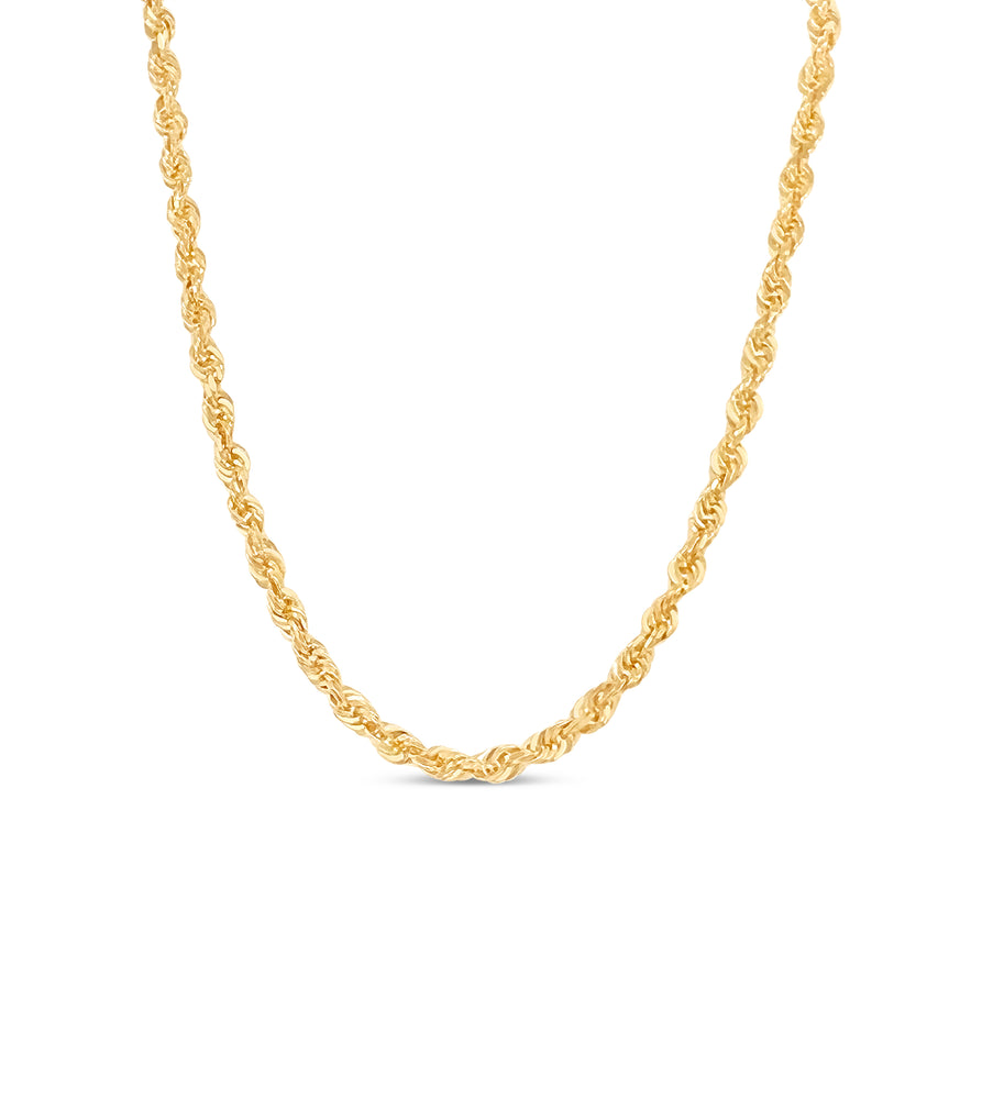 Solid 10k Gold Rope Chain Necklace - 14K  - Olive & Chain Fine Jewelry