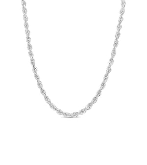 Solid 14k White Gold Rope Chain Necklace - 14K - OLIVE & CHAIN Fine Jewelry