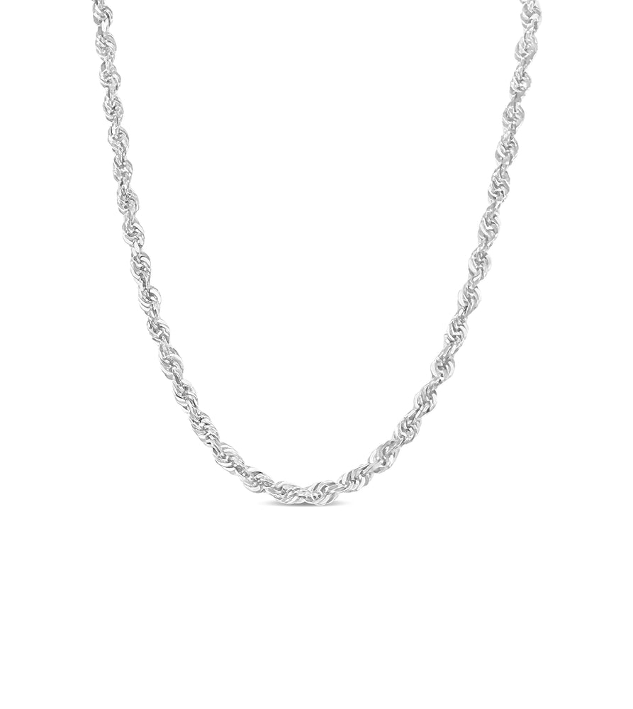 Solid 10k White Gold Rope Chain Necklace - 14K - OLIVE & CHAIN Fine Jewelry