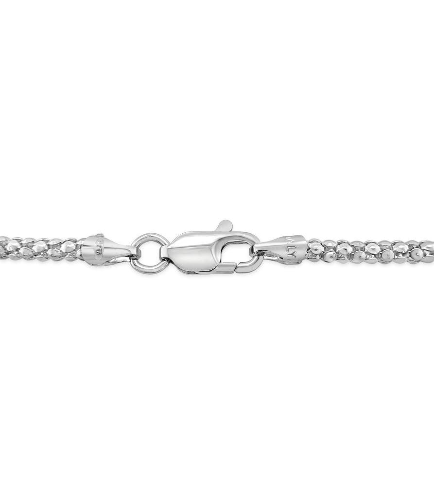 Silver Popcorn Chain Necklace - 14K  - Olive & Chain Fine Jewelry