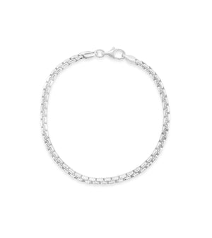 Silver Round Box Chain Bracelet - 14K  - Olive & Chain Fine Jewelry