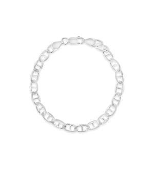 Silver Flat Mariner Chain Bracelet - 14K  - Olive & Chain Fine Jewelry