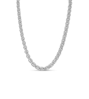Silver Wheat Spiga Chain Necklace - 14K  - Olive & Chain Fine Jewelry