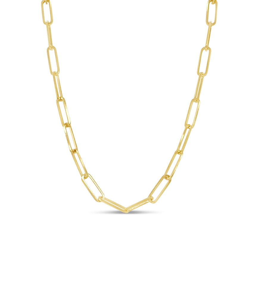 10k Gold Paperclip Chain Necklace - 14K - OLIVE & CHAIN Fine Jewelry