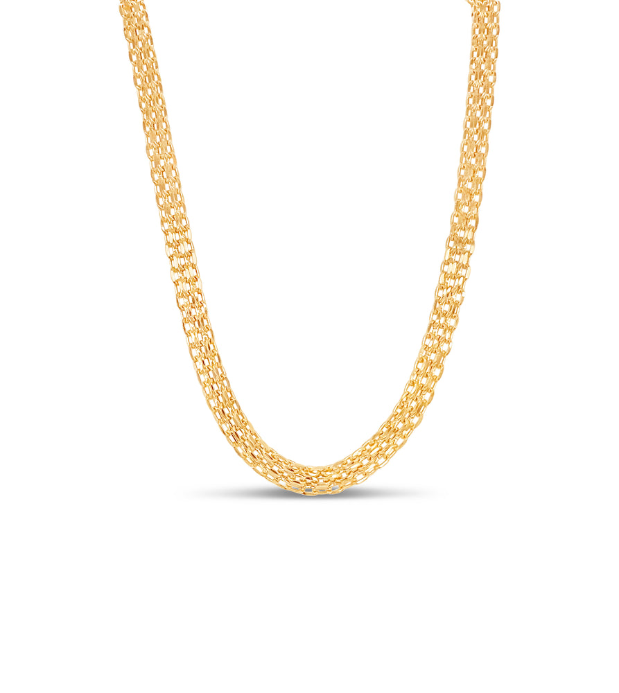14k Gold Bismark Mesh Chain Necklace - 14K - OLIVE & CHAIN Fine Jewelry