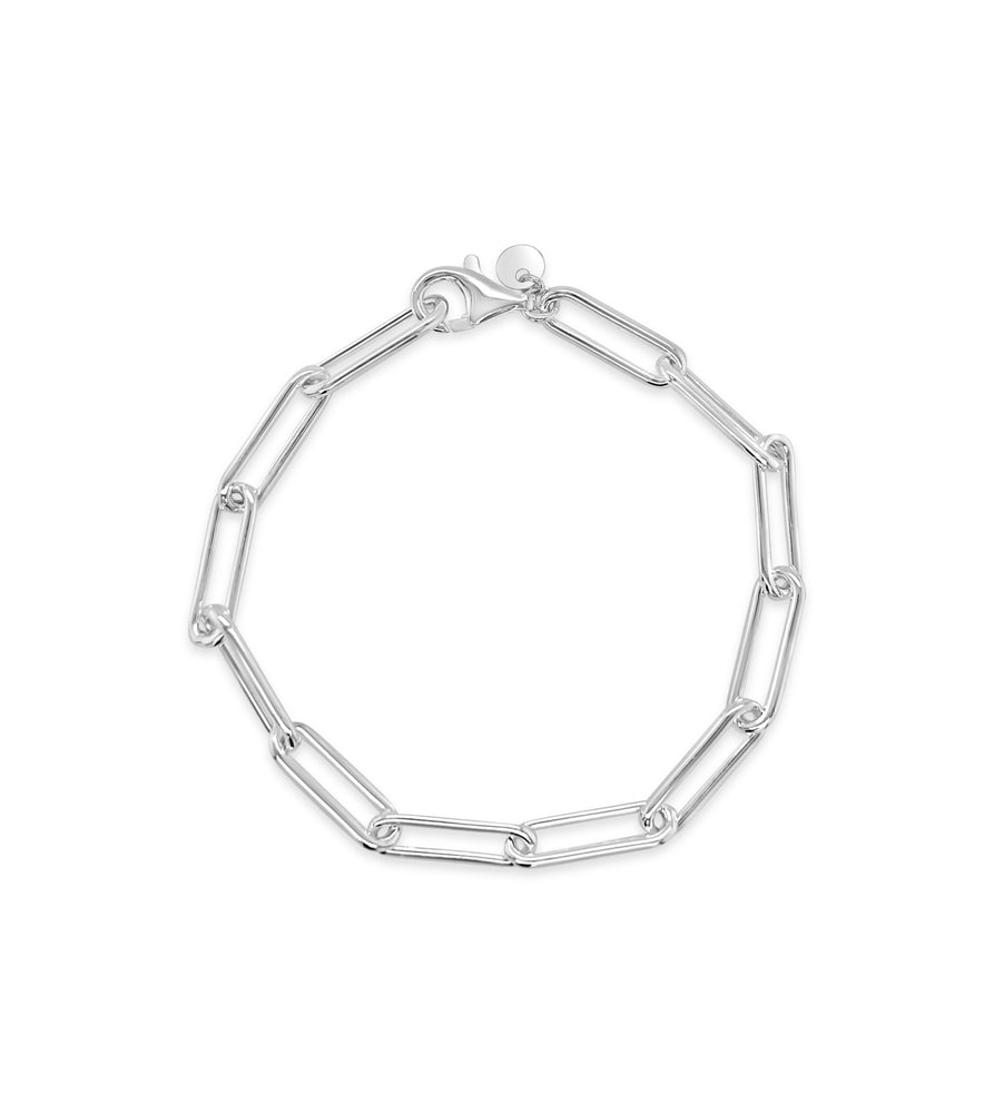 Silver Paperclip Link Chain Bracelet - 14K  - Olive & Chain Fine Jewelry