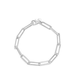 Silver Paperclip Link Chain Bracelet - 14K  - Olive & Chain Fine Jewelry