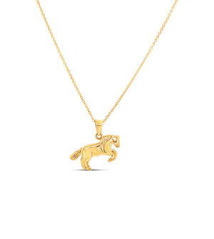14k Gold Horse Charm Necklace - 14K  - Olive & Chain Fine Jewelry