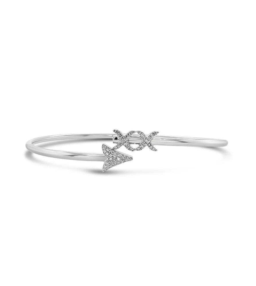 Diamond Arrow Flexible Bangle - 14K  - Olive & Chain Fine Jewelry