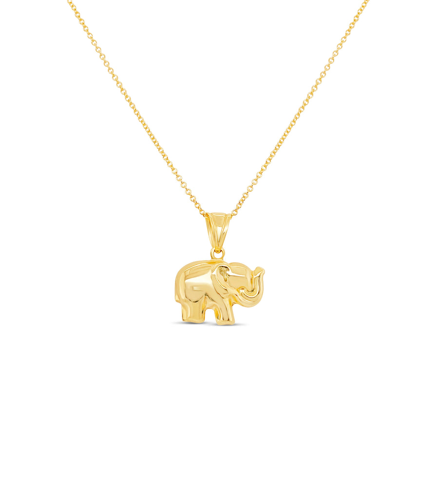 14k Gold Elephant Necklace - 14K  - Olive & Chain Fine Jewelry