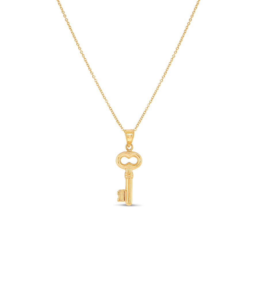 14k Gold Key Necklace - 14K  - Olive & Chain Fine Jewelry