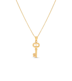 14k Gold Key Necklace - 14K  - Olive & Chain Fine Jewelry