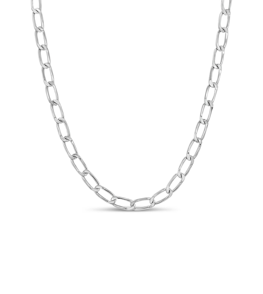 Silver Open Link Chain Necklace - 14K  - Olive & Chain Fine Jewelry