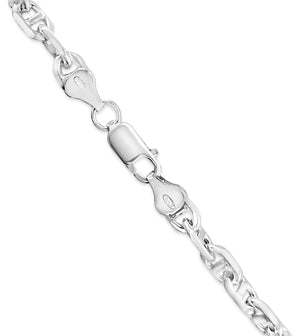 Silver Anchor Mariner Link Chain Necklace - 14K  - Olive & Chain Fine Jewelry