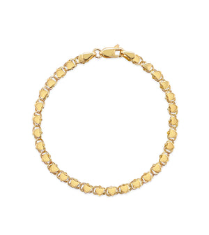 14k Gold Heart Mirror Chain Bracelet - 14K - OLIVE & CHAIN Fine Jewelry