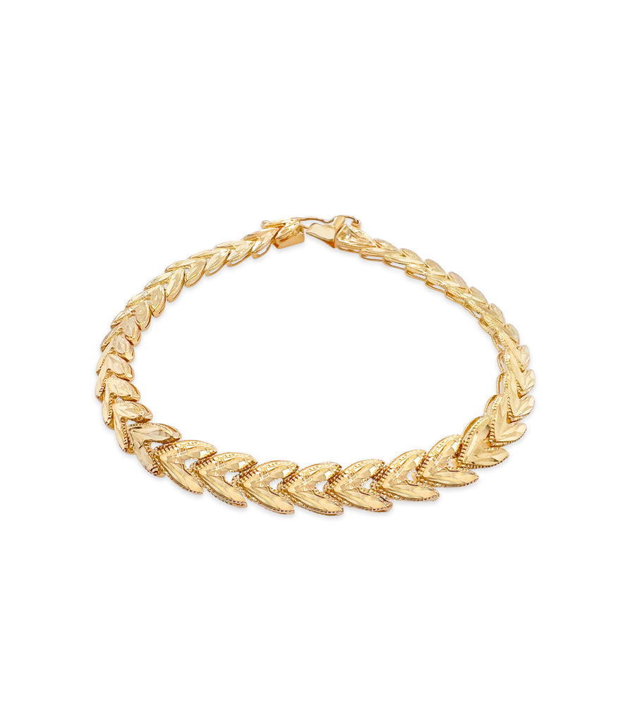 10k Gold Heart Arrow Filigree Bracelet - 14K - OLIVE & CHAIN Fine Jewelry