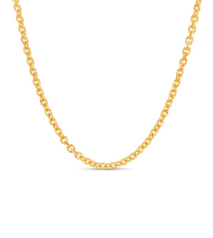 14k Gold Cable Anchor Chain Necklace - 14K  - Olive & Chain Fine Jewelry
