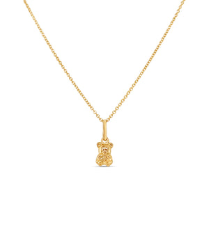 14k Gold Teddy Bear Necklace - 14K Yellow Gold / Small (8mm) / no chain - OLIVE & CHAIN Fine Jewelry