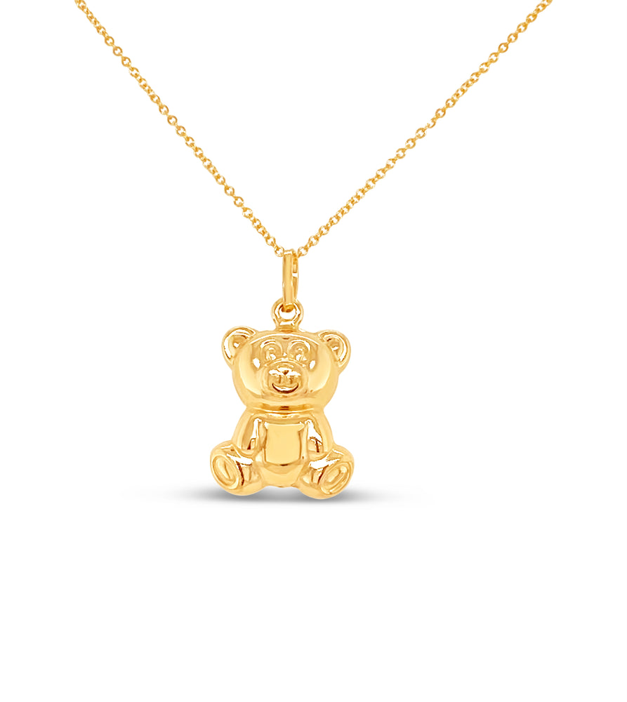 Bear and cub pendant with gold, white and chocolate diamonds