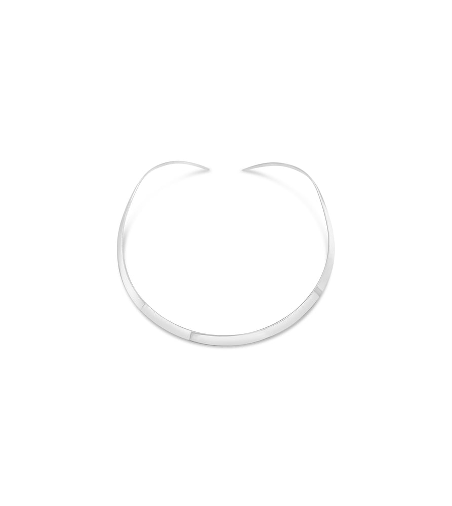 Silver Oval Collar Choker - 14K  - Olive & Chain Fine Jewelry