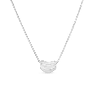 Silver Bean Charm Necklace - 14K  - Olive & Chain Fine Jewelry