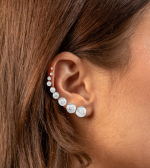 14k White Gold Ball Stud Earring - 14K  - Olive & Chain Fine Jewelry