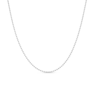 14k White Gold Bead Ball Chain Necklace - 14K  - Olive & Chain Fine Jewelry