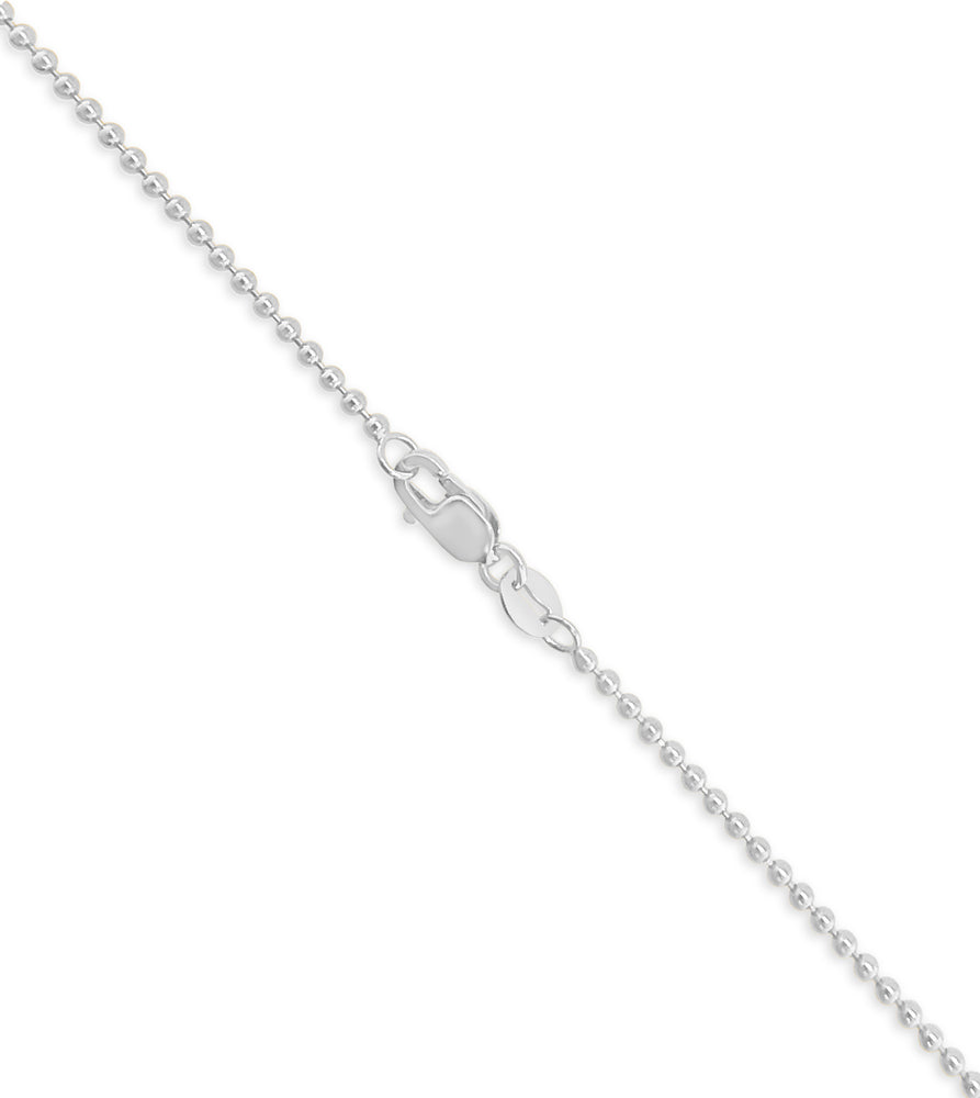 14k White Gold Bead Ball Chain Necklace - 14K  - Olive & Chain Fine Jewelry