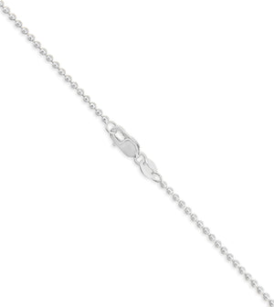 14k White Gold Bead Ball Chain Necklace - 14K  - Olive & Chain Fine Jewelry
