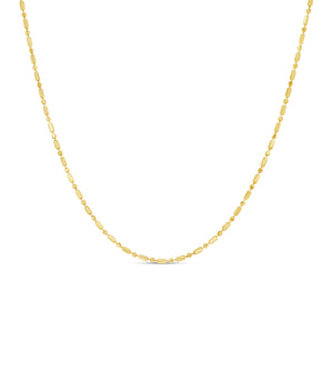 14k Gold Bar Bead Chain Necklace - 14K - OLIVE & CHAIN Fine Jewelry