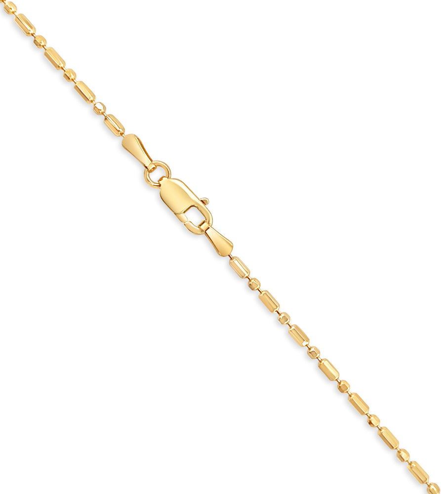 14k Gold Bar Bead Chain Necklace - 14K - OLIVE & CHAIN Fine Jewelry