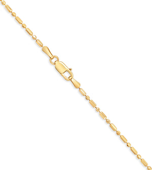 14k Gold Bar Bead Chain Necklace - 14K - OLIVE & CHAIN Fine Jewelry