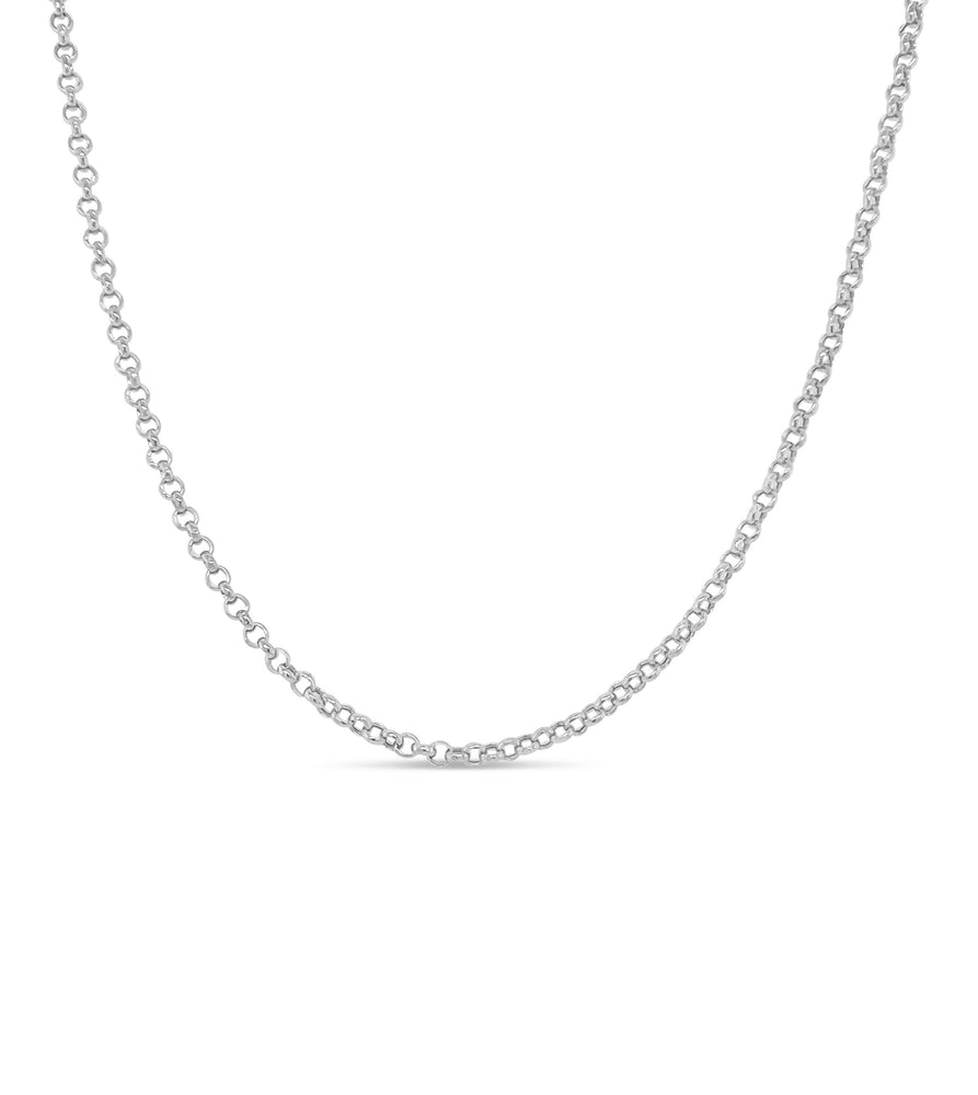 14k White Gold Rolo Chain Necklace - 14K  - Olive & Chain Fine Jewelry