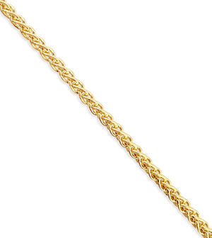 14k Gold Wheat Spiga Chain Necklace - 14K  - Olive & Chain Fine Jewelry