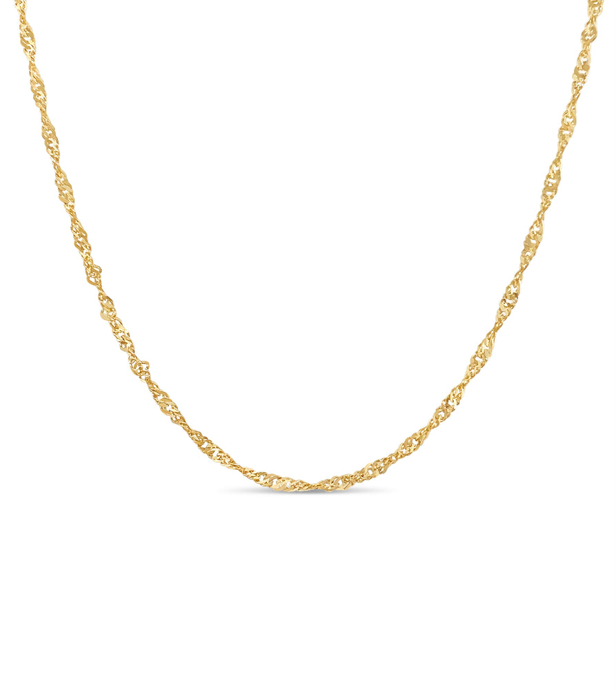 14k Gold Singapore Chain Necklace - 14K  - Olive & Chain Fine Jewelry