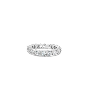 14k White Gold Simulated Diamond Eternity Band - 14K  - Olive & Chain Fine Jewelry