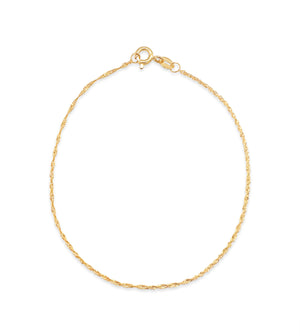 14k Gold Singapore Chain Bracelet - 14K Yellow Gold / 1.1mm - OLIVE & CHAIN Fine Jewelry