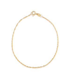 14k Gold Singapore Chain Bracelet - 14K Yellow Gold / 1.1mm - Olive & Chain Fine Jewelry