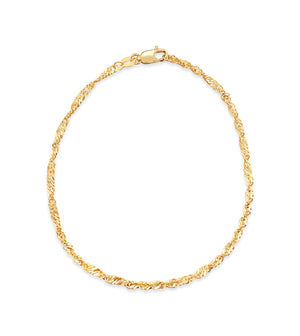 14k Gold Singapore Chain Bracelet - 14K Yellow Gold / 2.1mm - OLIVE & CHAIN Fine Jewelry
