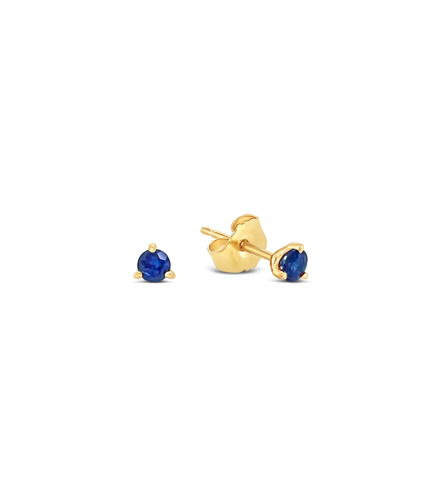 Sapphire Martini Stud Earrings - 14K - OLIVE & CHAIN Fine Jewelry