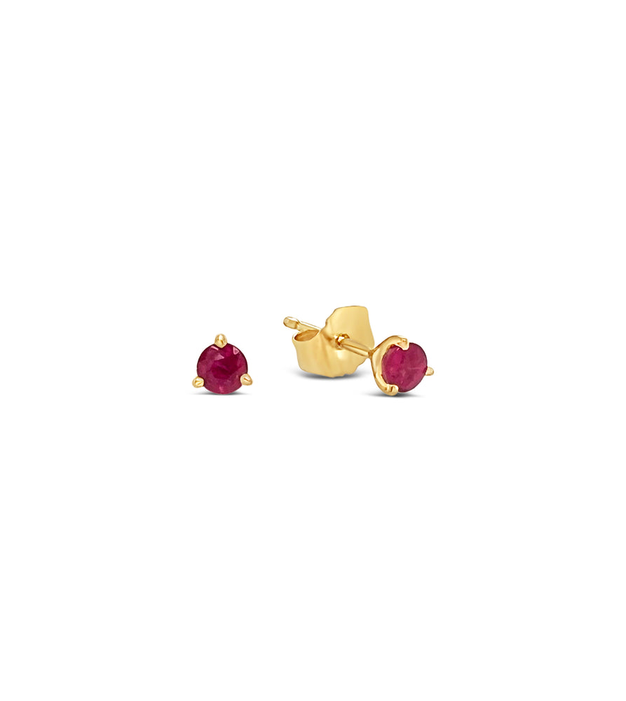 Ruby Martini Stud Earrings - 14K  - Olive & Chain Fine Jewelry